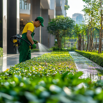 Mitarbeiter bei Instandhaltungsarbeiten